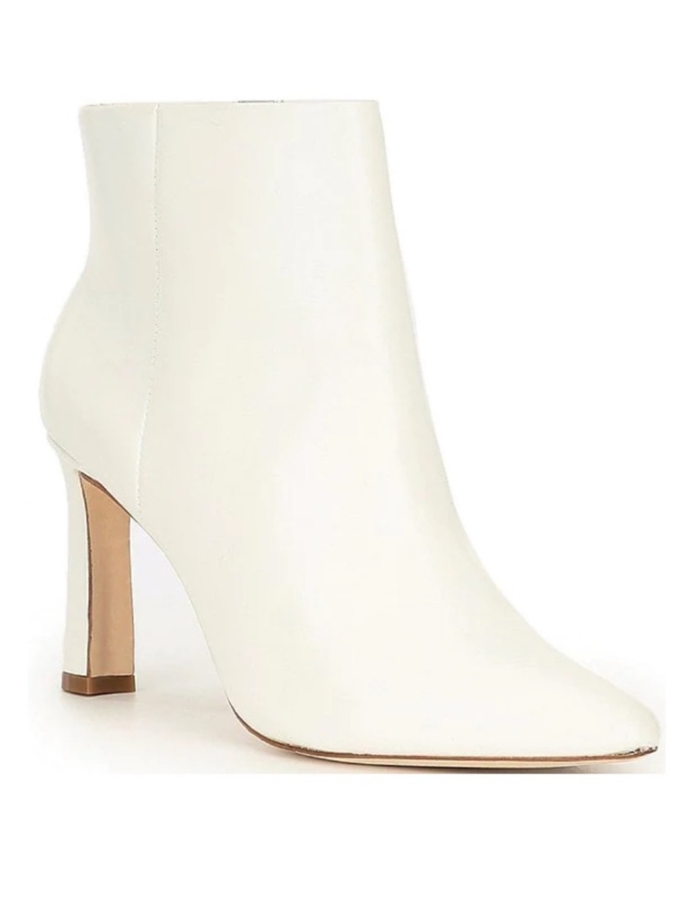 Antonio Melanie “Stazie” white leather heeled booties Women’s size 7
